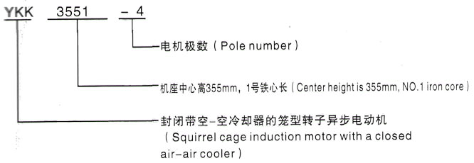 YKK系列(H355-1000)高压YR5001-8/280KW三相异步电机西安泰富西玛电机型号说明